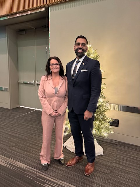 President Sheryl Matheson with Opposition Leader Obby Khan