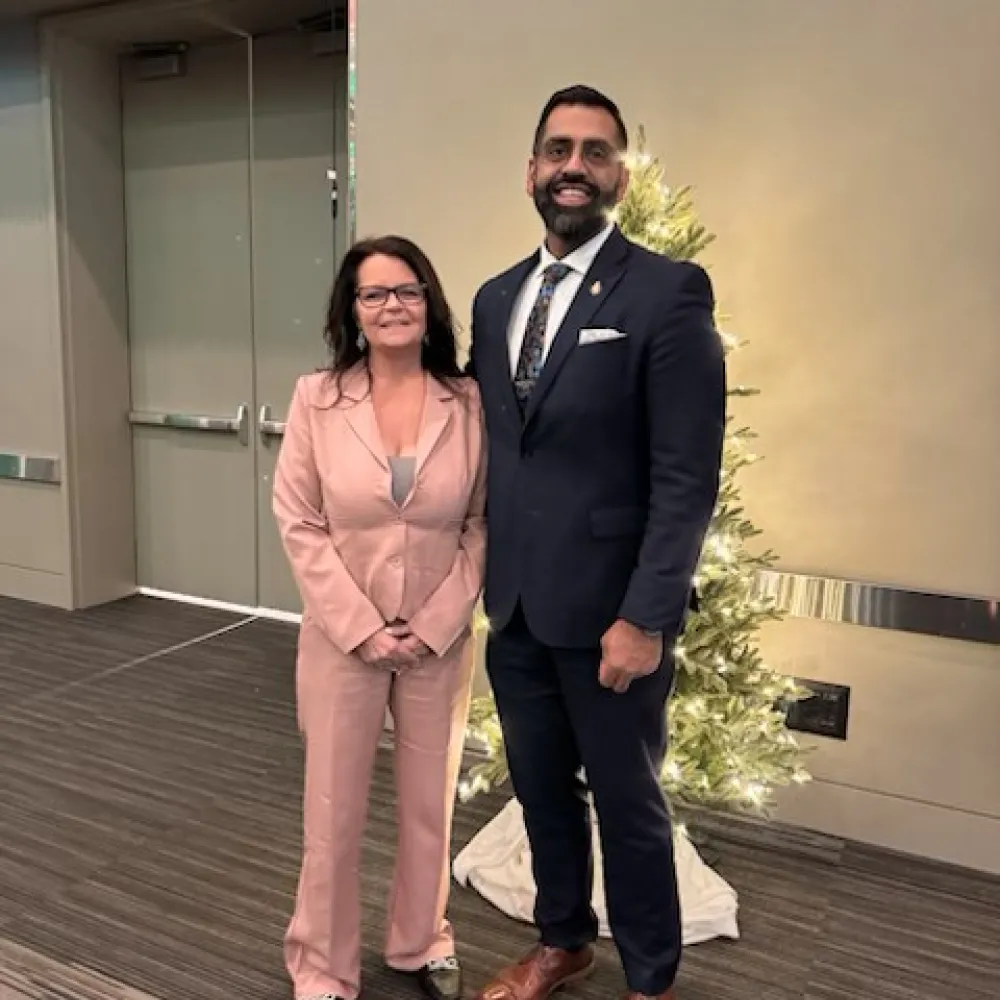 President Sheryl Matheson with Opposition Leader Obby Khan